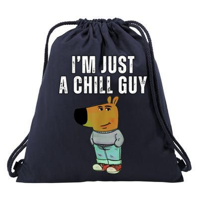 IM Just A Chill Guy Funny Meme Drawstring Bag