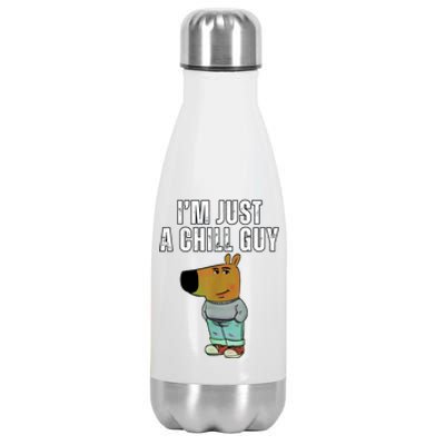 IM Just A Chill Guy Funny Meme Stainless Steel Insulated Water Bottle