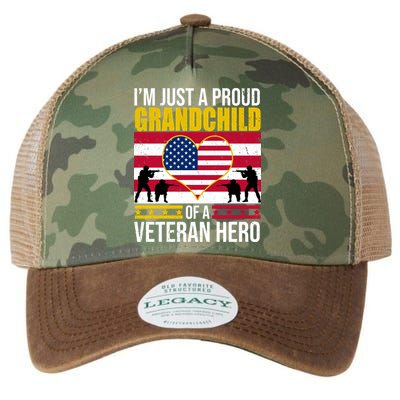 I'm Just A Proud Grandchild Of A Veteran Hero Legacy Tie Dye Trucker Hat