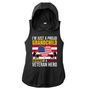 I'm Just A Proud Grandchild Of A Veteran Hero Ladies PosiCharge Tri-Blend Wicking Draft Hoodie Tank