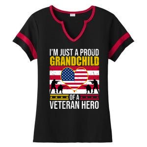 I'm Just A Proud Grandchild Of A Veteran Hero Ladies Halftime Notch Neck Tee