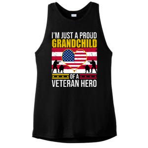 I'm Just A Proud Grandchild Of A Veteran Hero Ladies PosiCharge Tri-Blend Wicking Tank