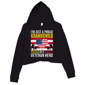 I'm Just A Proud Grandchild Of A Veteran Hero Crop Fleece Hoodie