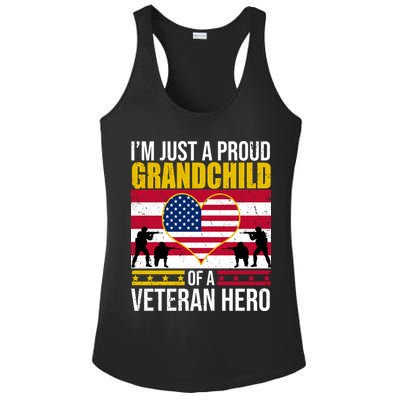 I'm Just A Proud Grandchild Of A Veteran Hero Ladies PosiCharge Competitor Racerback Tank