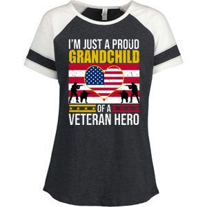 I'm Just A Proud Grandchild Of A Veteran Hero Enza Ladies Jersey Colorblock Tee