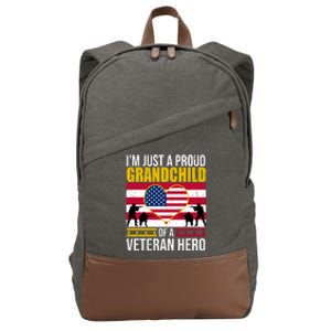 I'm Just A Proud Grandchild Of A Veteran Hero Cotton Canvas Backpack