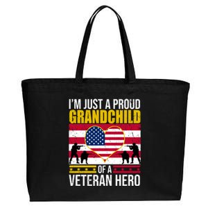 I'm Just A Proud Grandchild Of A Veteran Hero Cotton Canvas Jumbo Tote