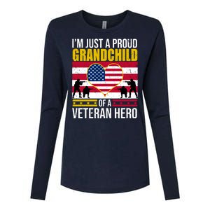 I'm Just A Proud Grandchild Of A Veteran Hero Womens Cotton Relaxed Long Sleeve T-Shirt