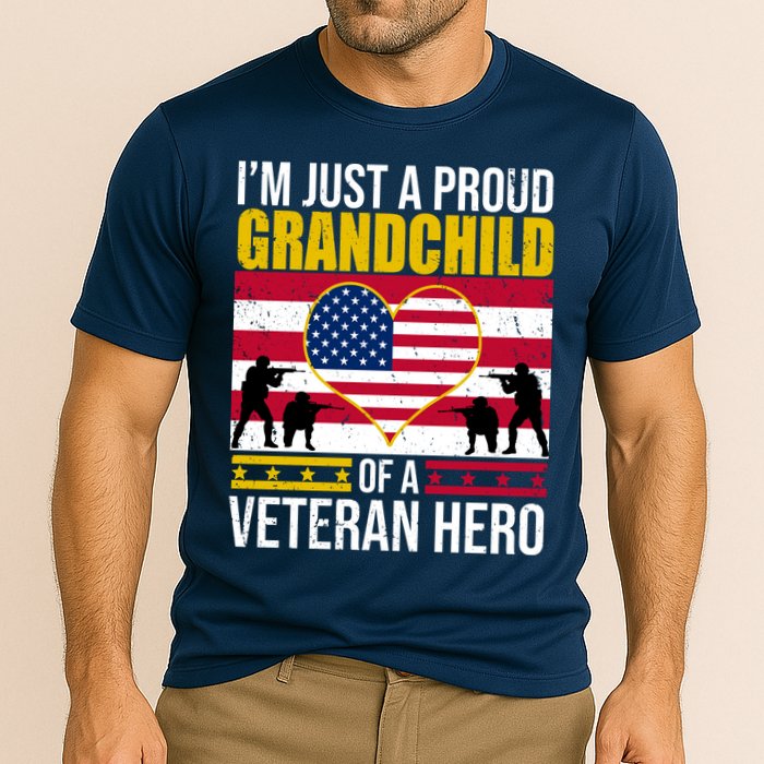 I'm Just A Proud Grandchild Of A Veteran Hero Cooling Performance Crew T-Shirt