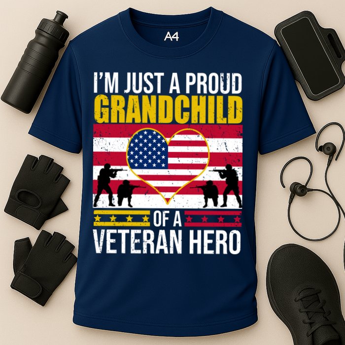 I'm Just A Proud Grandchild Of A Veteran Hero Cooling Performance Crew T-Shirt