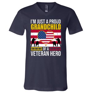 I'm Just A Proud Grandchild Of A Veteran Hero V-Neck T-Shirt