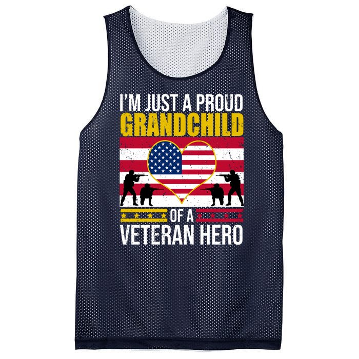 I'm Just A Proud Grandchild Of A Veteran Hero Mesh Reversible Basketball Jersey Tank