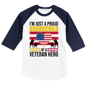 I'm Just A Proud Grandchild Of A Veteran Hero Baseball Sleeve Shirt