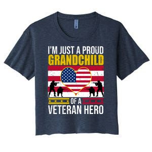 I'm Just A Proud Grandchild Of A Veteran Hero Women's Crop Top Tee