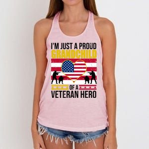 I'm Just A Proud Grandchild Of A Veteran Hero Women's Knotted Racerback Tank