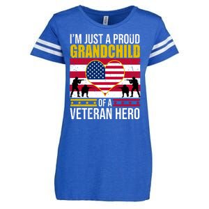 I'm Just A Proud Grandchild Of A Veteran Hero Enza Ladies Jersey Football T-Shirt