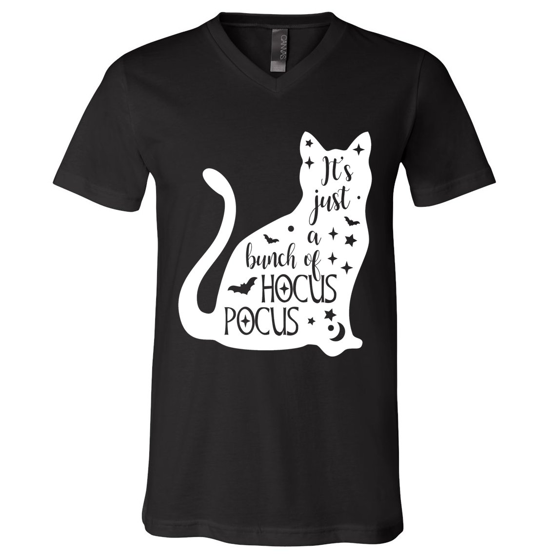 It's Just A Bunch Of Hocus Pocus Cat V-Neck T-Shirt