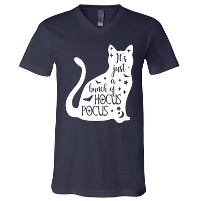 It's Just A Bunch Of Hocus Pocus Cat V-Neck T-Shirt