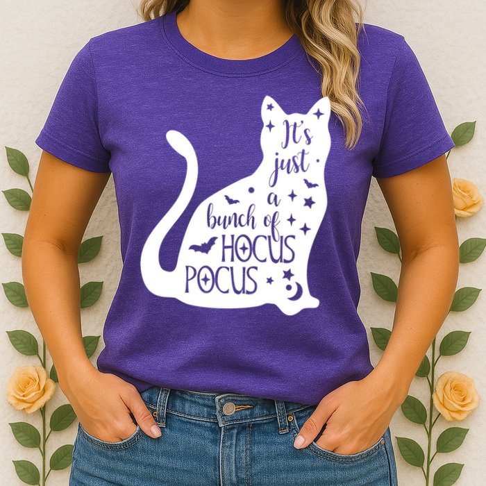 It's Just A Bunch Of Hocus Pocus Cat Womens T-Shirt