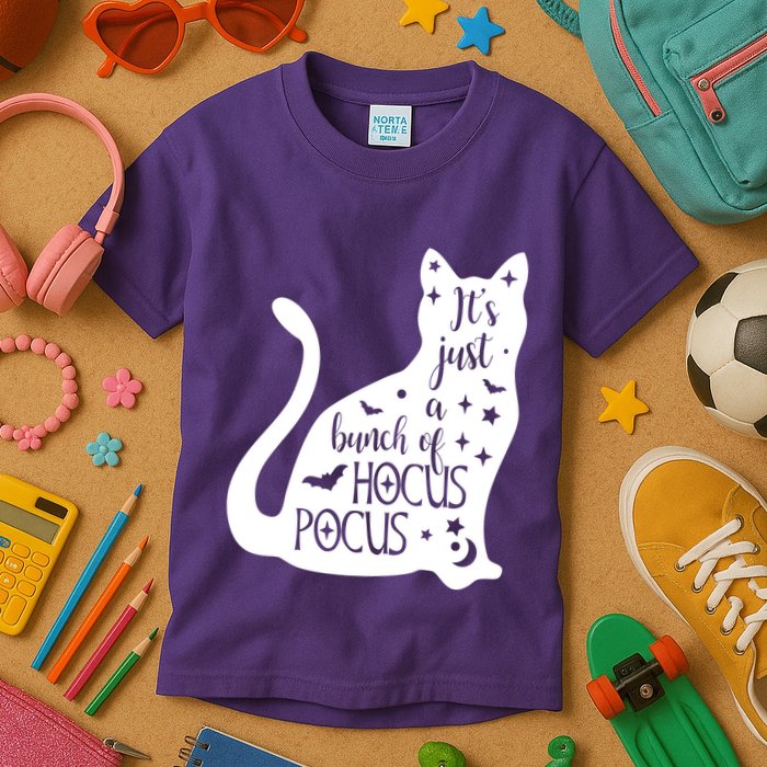 It's Just A Bunch Of Hocus Pocus Cat Kids T-Shirt