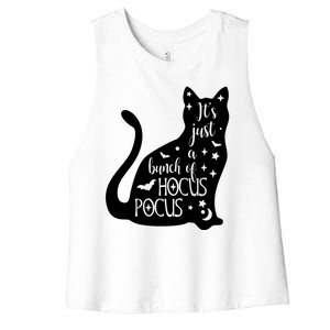 It's Just A Bunch Of Hocus Pocus Cat Women's Racerback Cropped Tank