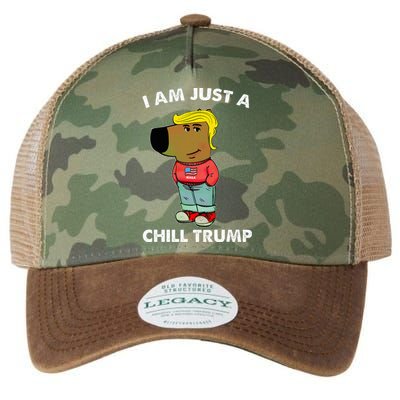 Im Just A Chill Trump Dog Lover Trump Fun Legacy Tie Dye Trucker Hat