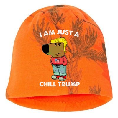 Im Just A Chill Trump Dog Lover Trump Fun Kati - Camo Knit Beanie