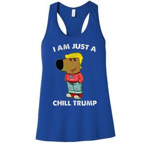 Im Just A Chill Trump Dog Lover Trump Fun Women's Racerback Tank