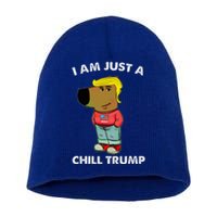 Im Just A Chill Trump Dog Lover Trump Fun Short Acrylic Beanie