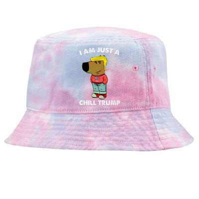 Im Just A Chill Trump Dog Lover Trump Fun Tie-Dyed Bucket Hat