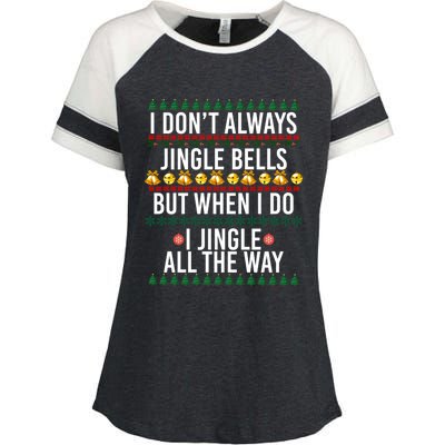 I Jingle All The Way Funny Christmas Holiday Costume Gift Enza Ladies Jersey Colorblock Tee