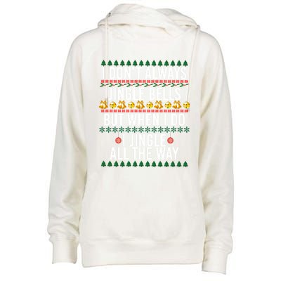 I Jingle All The Way Funny Christmas Holiday Costume Gift Womens Funnel Neck Pullover Hood