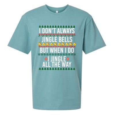 I Jingle All The Way Funny Christmas Holiday Costume Gift Sueded Cloud Jersey T-Shirt