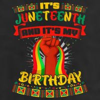 It's Juneteenth And My Birthday African Black Juneteenth Adult Drive Performance Visor