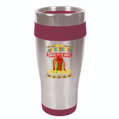 It's Juneteenth And My Birthday African Black Juneteenth 16oz Travel Tumbler