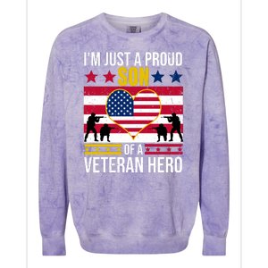 I'm Just A Proud Son Of A Veteran Hero Colorblast Crewneck Sweatshirt