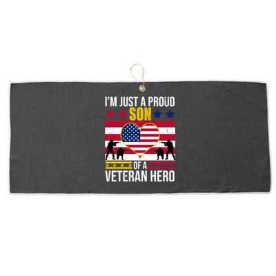 I'm Just A Proud Son Of A Veteran Hero Large Microfiber Waffle Golf Towel