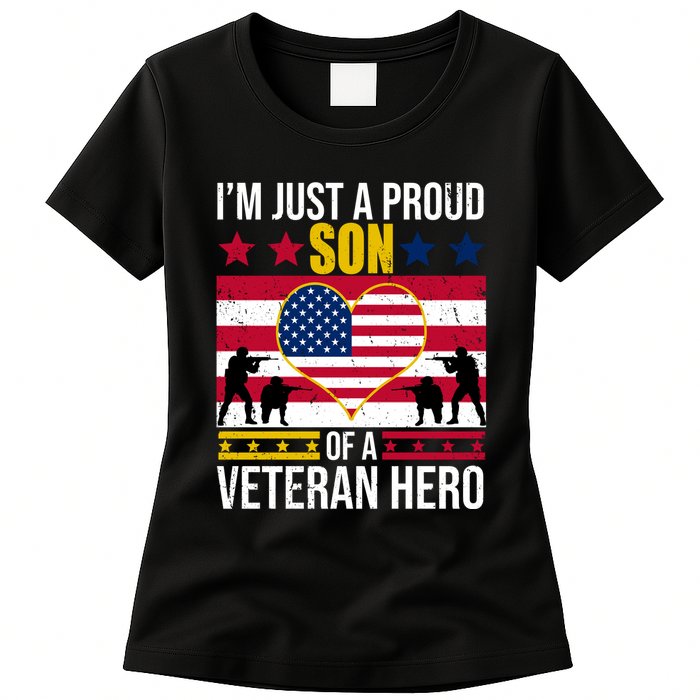 I'm Just A Proud Son Of A Veteran Hero Womens T-Shirt