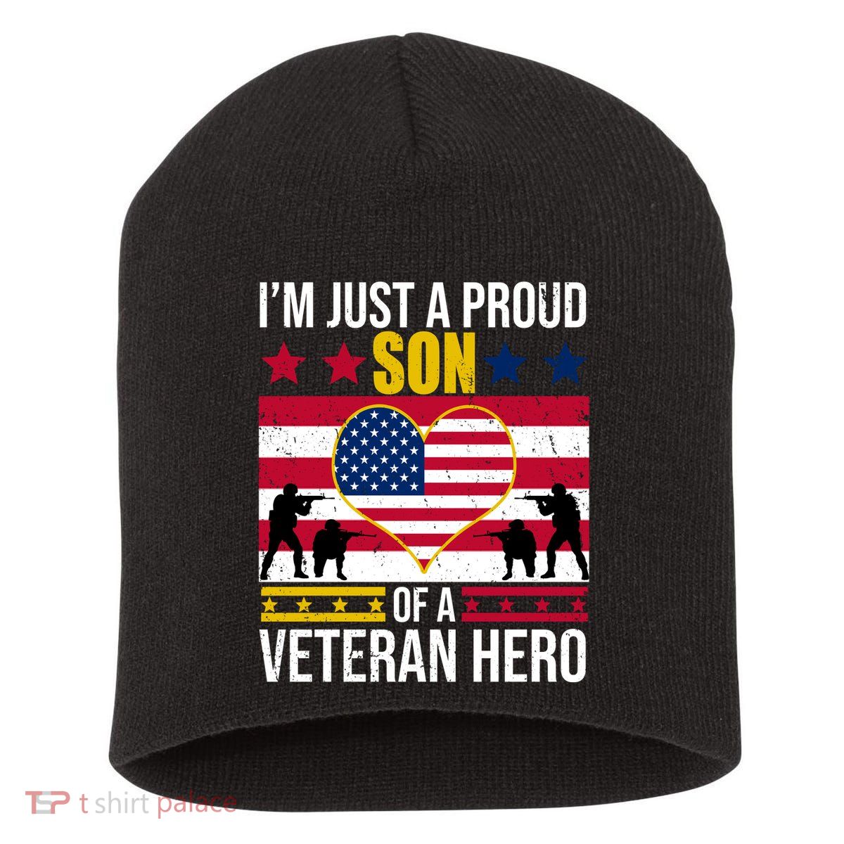 I'm Just A Proud Son Of A Veteran Hero Short Acrylic Beanie
