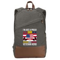 I'm Just A Proud Son Of A Veteran Hero Cotton Canvas Backpack