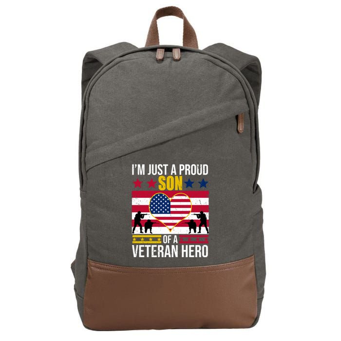 I'm Just A Proud Son Of A Veteran Hero Cotton Canvas Backpack