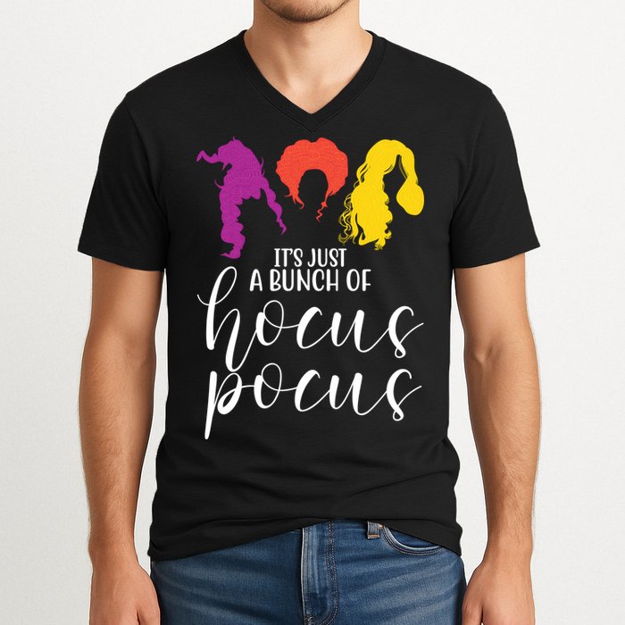 It's Just A Bunch Of Hocus Pocus Witches V-Neck T-Shirt