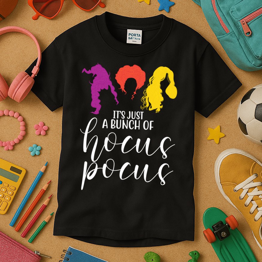 It's Just A Bunch Of Hocus Pocus Witches Kids T-Shirt