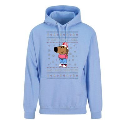 IM Just A Chill Girl Who Likes Christmas Ugly Sweater Unisex Surf Hoodie