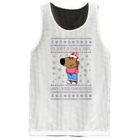 IM Just A Chill Girl Who Likes Christmas Ugly Sweater Mesh Reversible Basketball Jersey Tank