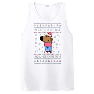 IM Just A Chill Girl Who Likes Christmas Ugly Sweater PosiCharge Competitor Tank