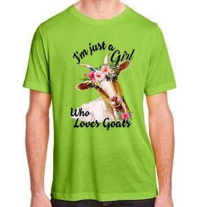 IM Just A Girl Who Loves Goats Cute Goats Lovers Adult ChromaSoft Performance T-Shirt