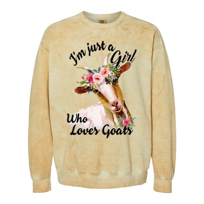 IM Just A Girl Who Loves Goats Cute Goats Lovers Colorblast Crewneck Sweatshirt