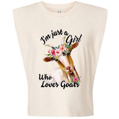 IM Just A Girl Who Loves Goats Cute Goats Lovers Garment-Dyed Women's Muscle Tee