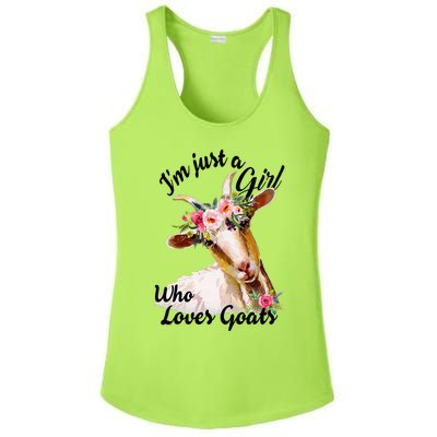 IM Just A Girl Who Loves Goats Cute Goats Lovers Ladies PosiCharge Competitor Racerback Tank